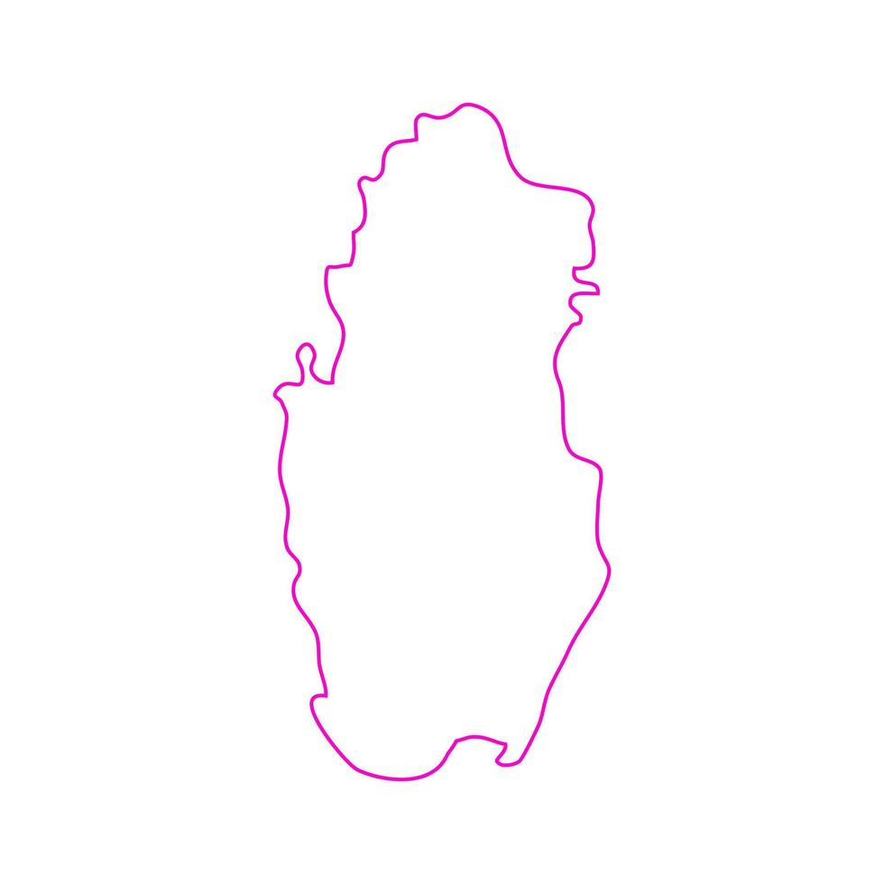kaart van qatar op witte achtergrond vector