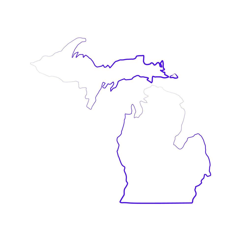 Michigan kaart op witte achtergrond vector