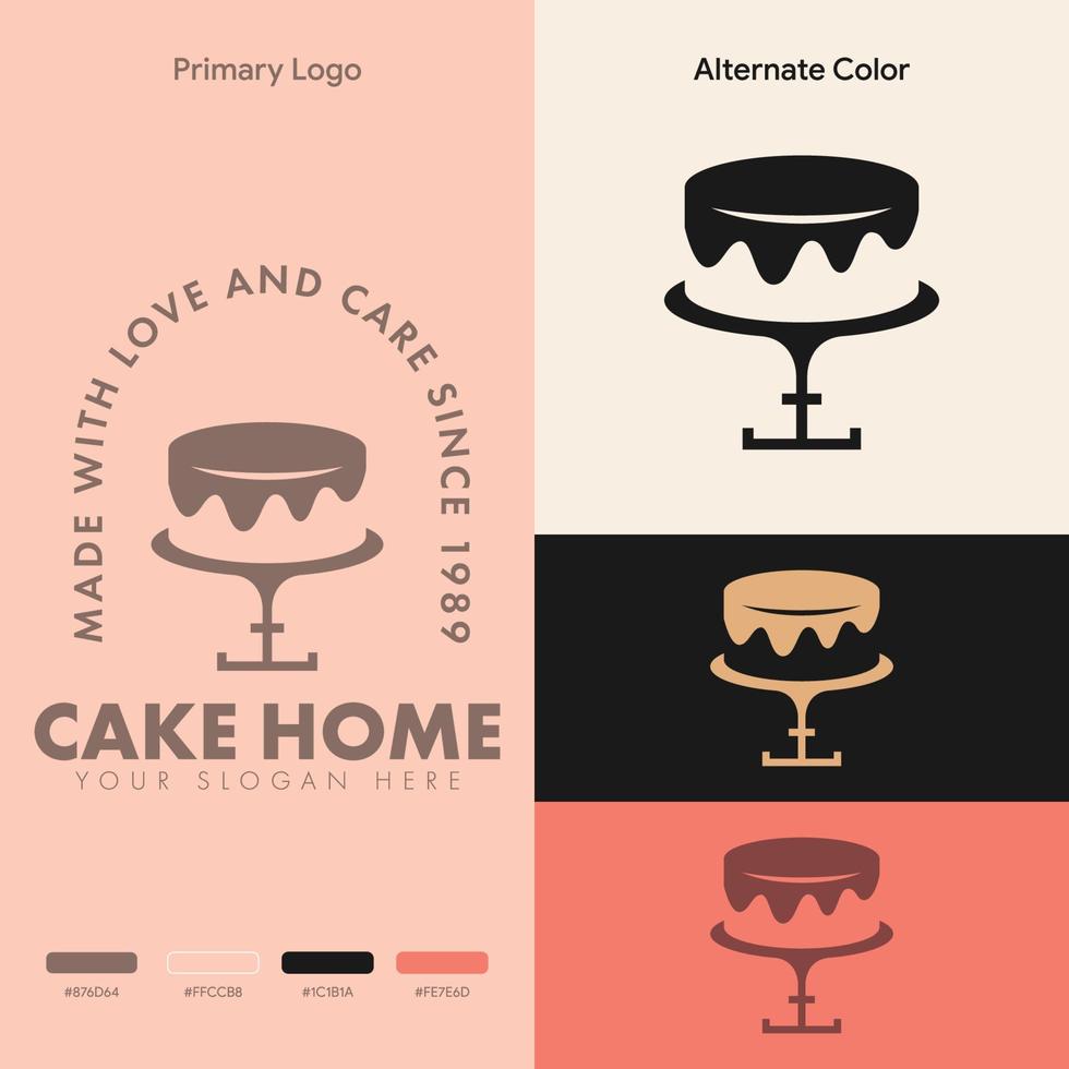 minimalistisch eenvoudig cake bakkerij logo-ontwerp vector