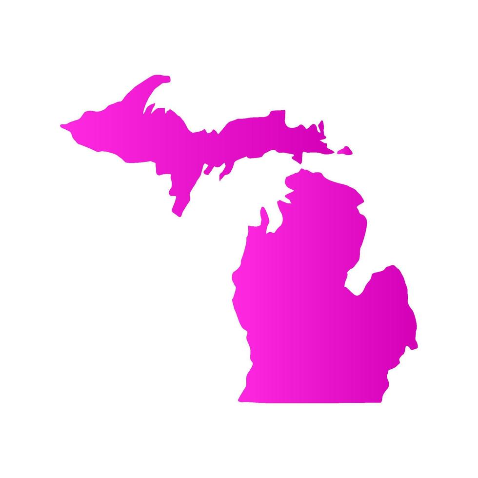 Michigan kaart op witte achtergrond vector