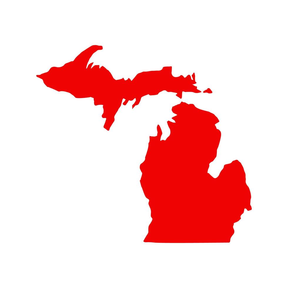 Michigan kaart op witte achtergrond vector