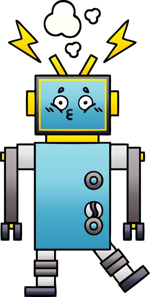 gradiënt gearceerde cartoon robot vector