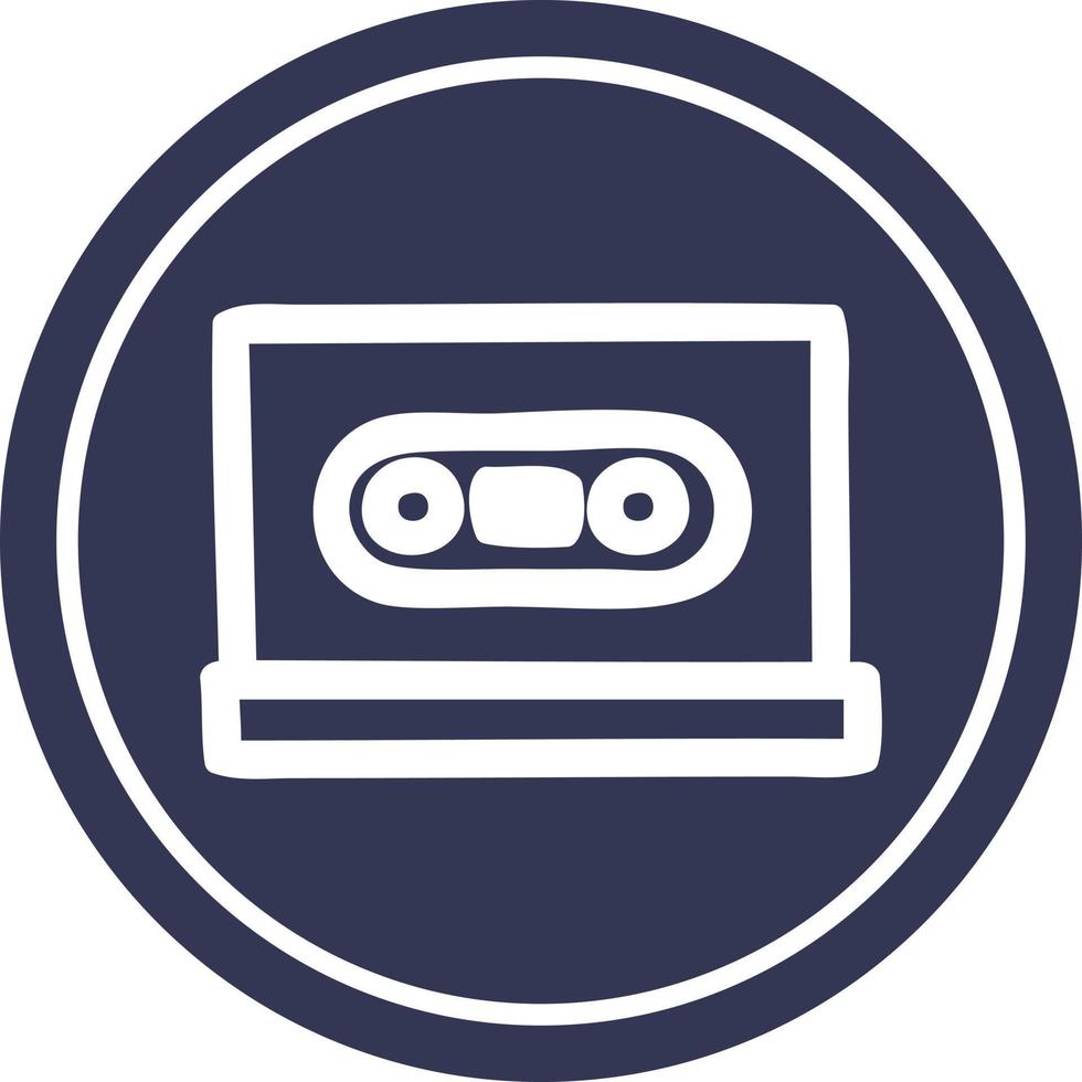 cassettebandje rond pictogram vector