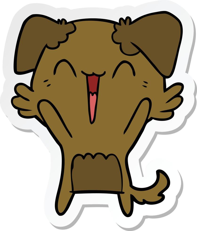 sticker van een vrolijke kleine hond cartoon vector