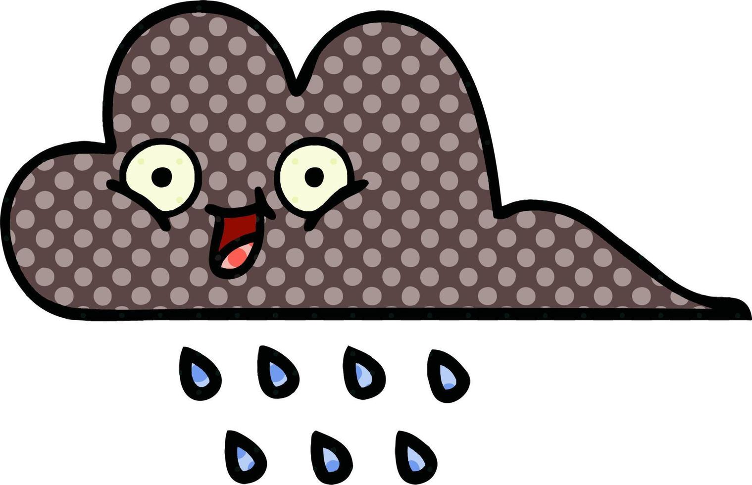 stripboekstijl cartoon storm regenwolk vector