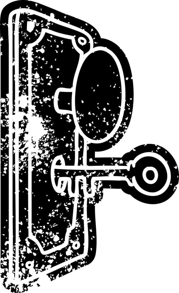 grunge icoon tekening van een deurklink vector
