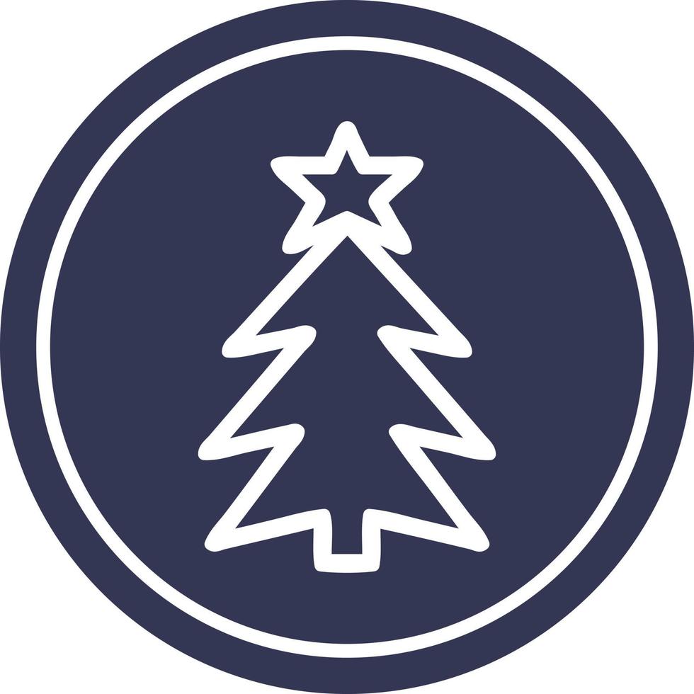 ronde pictogram kerstboom vector