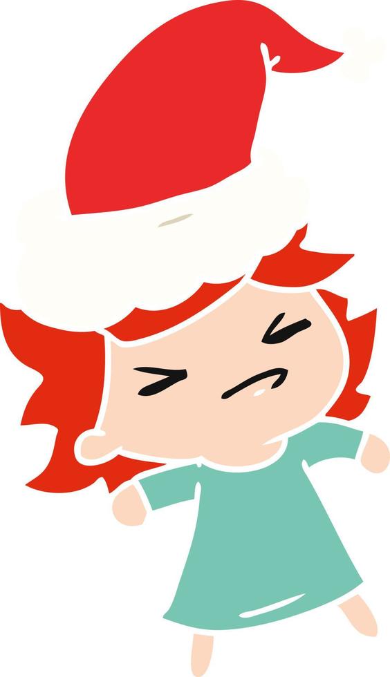 kerst cartoon van kawaii meisje vector