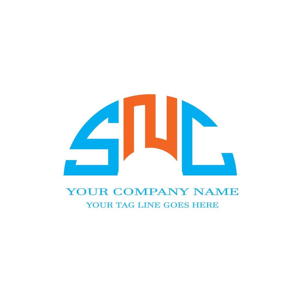 snc letter logo creatief ontwerp met vectorafbeelding vector