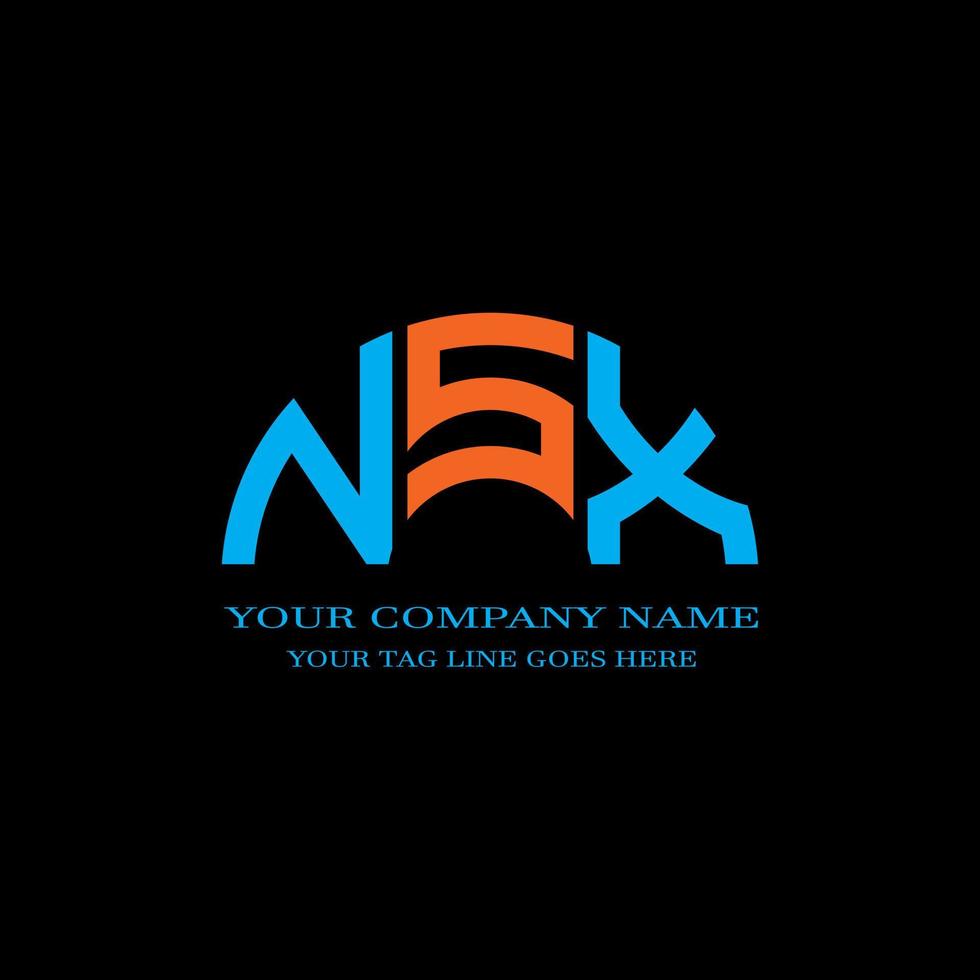 nsx letter logo creatief ontwerp met vectorafbeelding vector