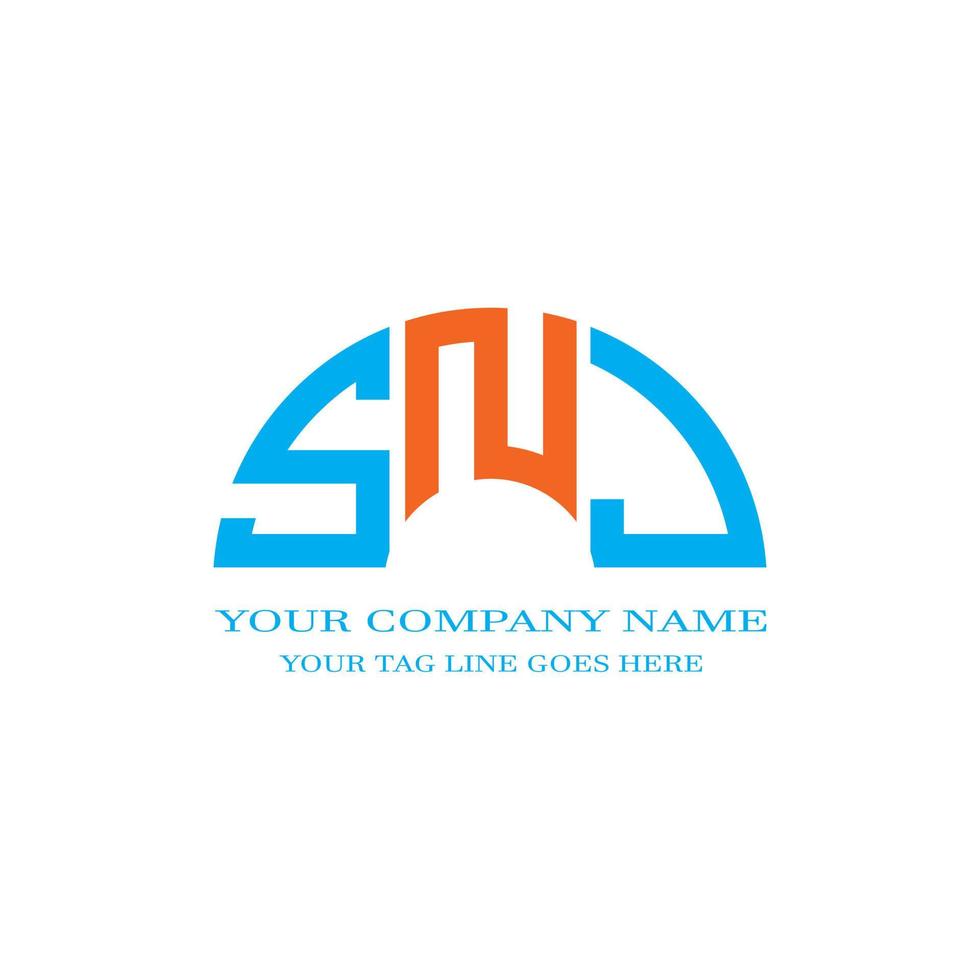 snj letter logo creatief ontwerp met vectorafbeelding vector