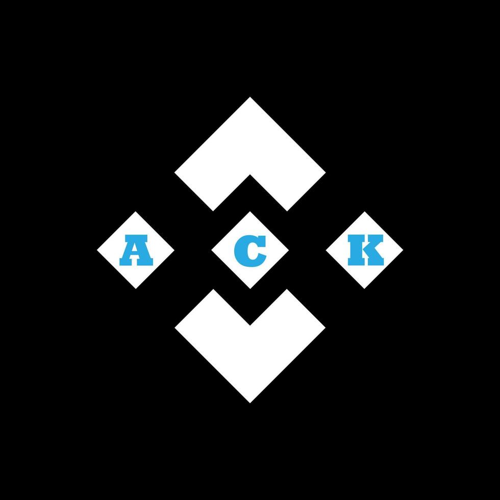 ack brief logo abstract creatief ontwerp. een uniek ontwerp vector