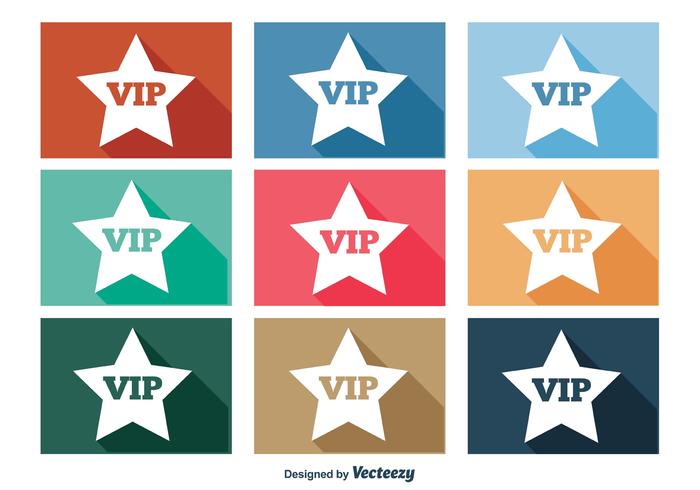 Vip icon set vector