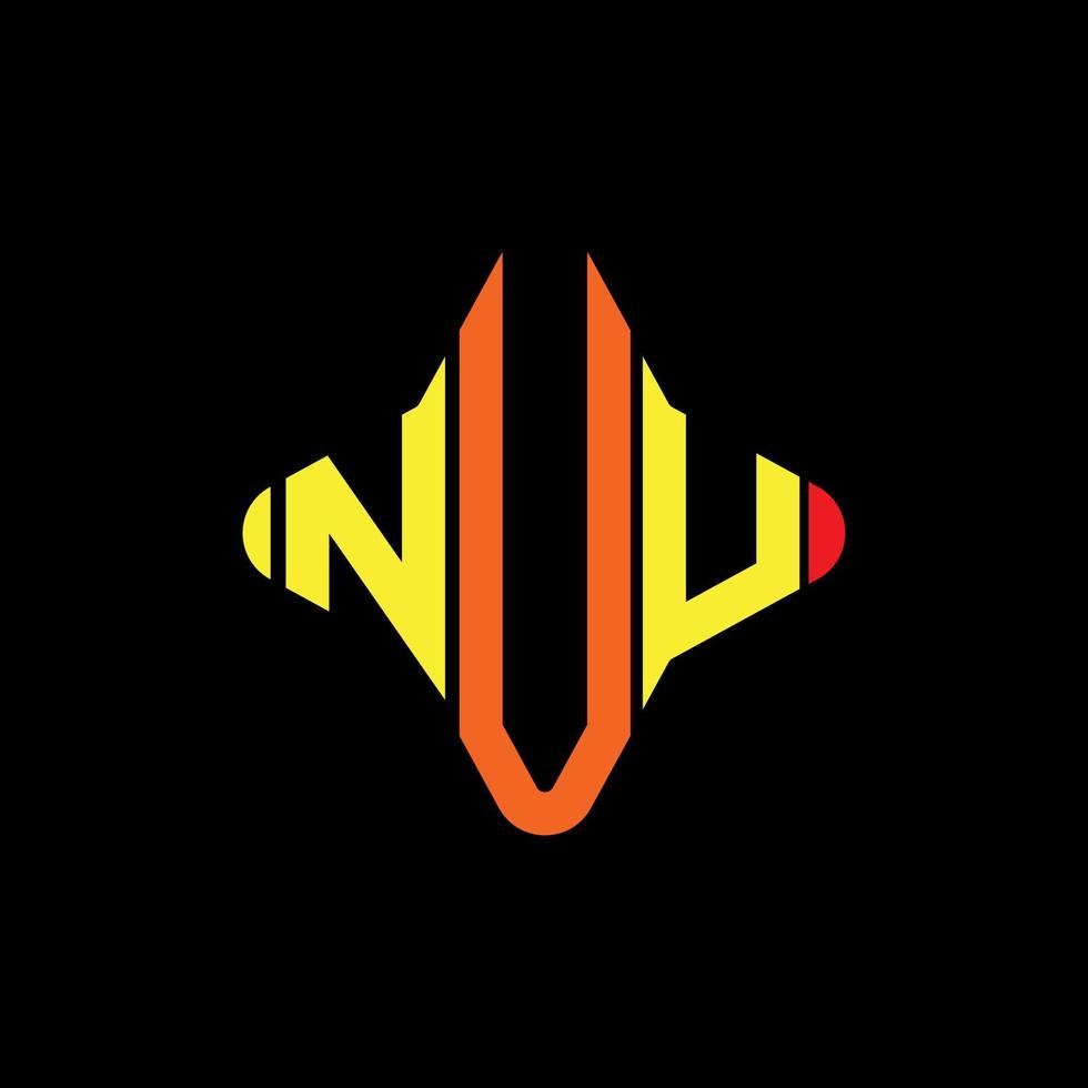 nuu letter logo creatief ontwerp met vectorafbeelding vector