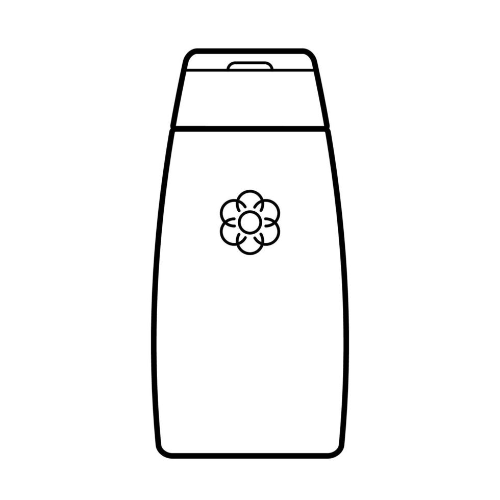 shampoo. baby pictogram op een witte achtergrond, lijn vector design.