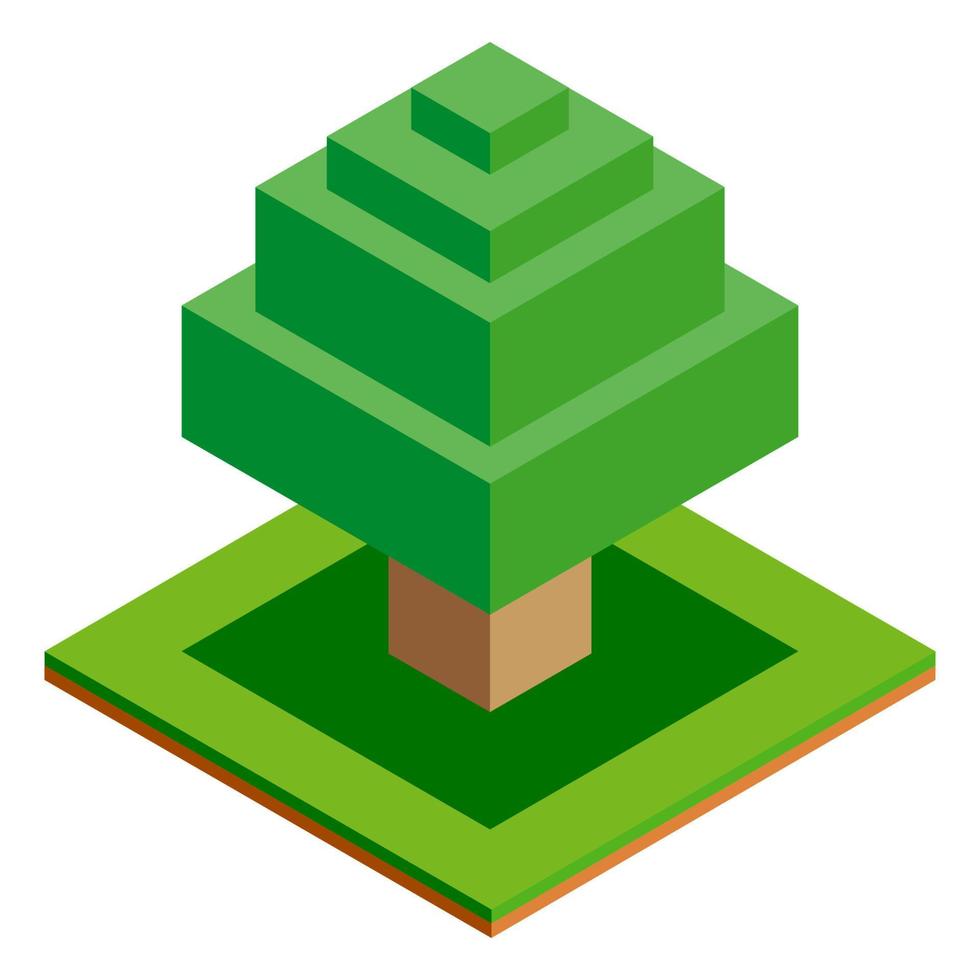 isometrische vector boom pictogram voor bos, park, stad. landschapsbouwer voor spel, kaart, prenten, ets. geïsoleerd op een witte achtergrond.