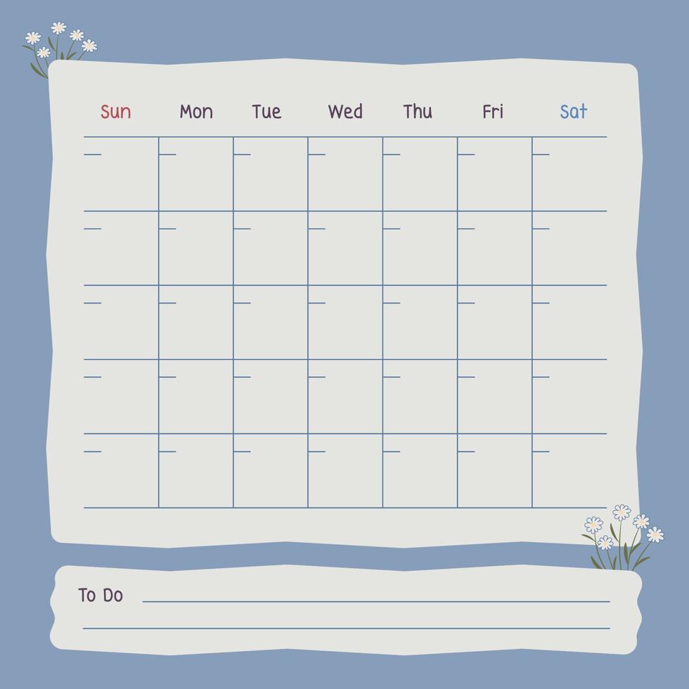 vectorillustratie sjabloon kalender, herinneringen, notities vector