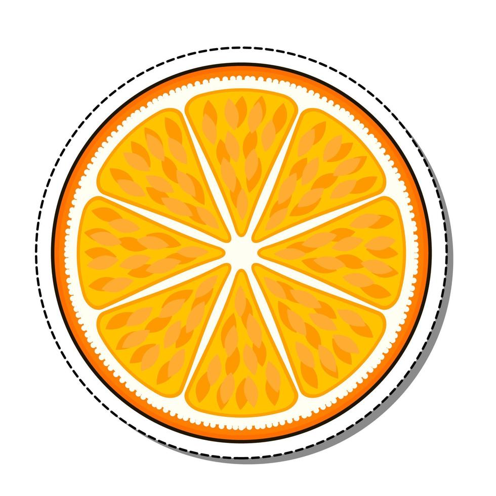 oranje sticker geïsoleerd op een witte achtergrond, vectorillustratie. vector