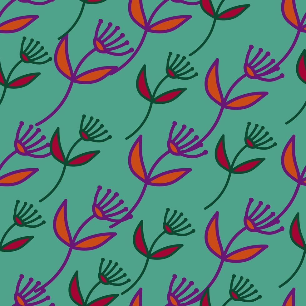 hand getekend eenvoudig schattig bloemen naadloos patroon. abstract bloemenbehang. vector