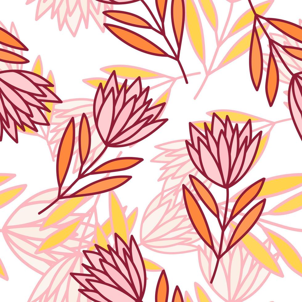 mooi bloemen naadloos patroon. eenvoudig overzicht bloemenbehang. vector