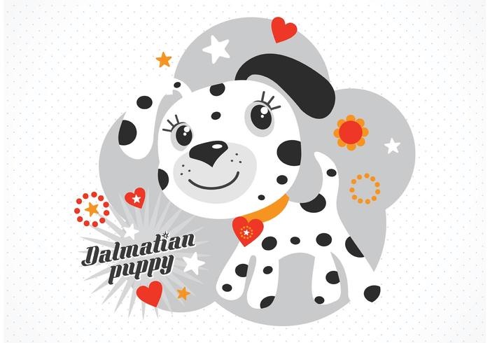 Gratis Vector Cartoon Dalmatische Puppy