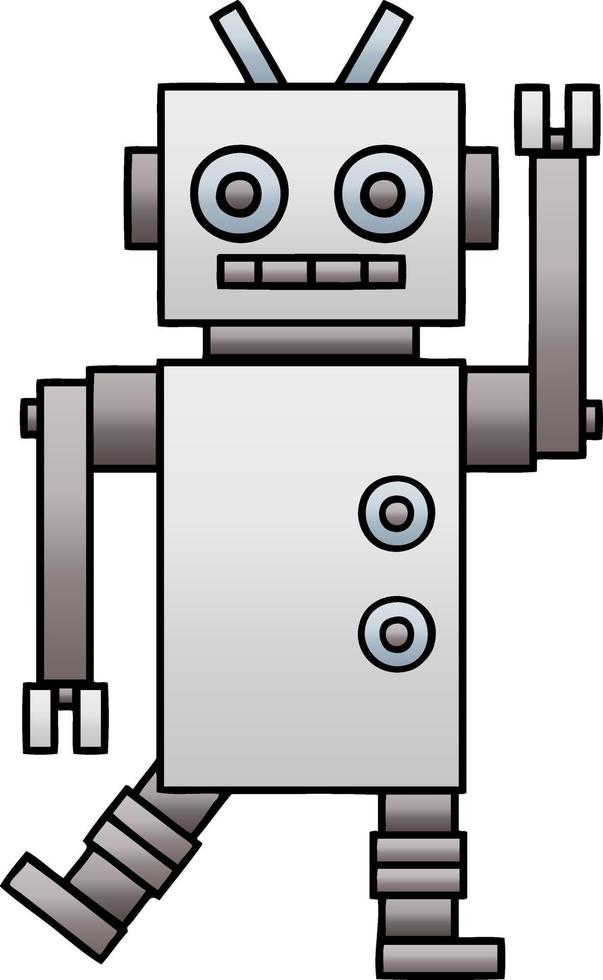 gradiënt gearceerde cartoon dansende robot vector