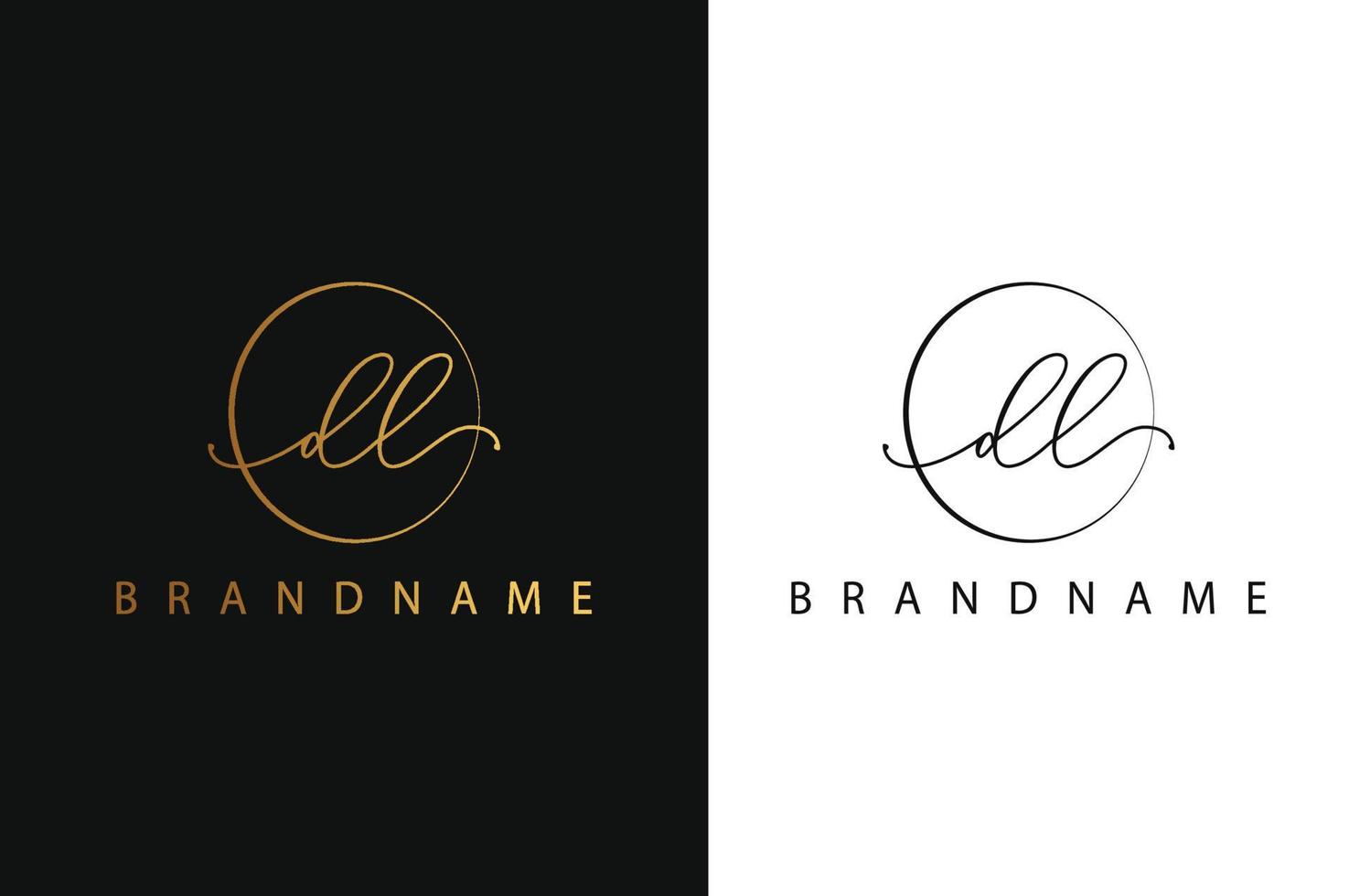 dl dl handgetekende logo van eerste handtekening, mode, sieraden, fotografie, boetiek, script, bruiloft, bloemen en botanische creatieve vector logo sjabloon voor elk bedrijf of bedrijf.