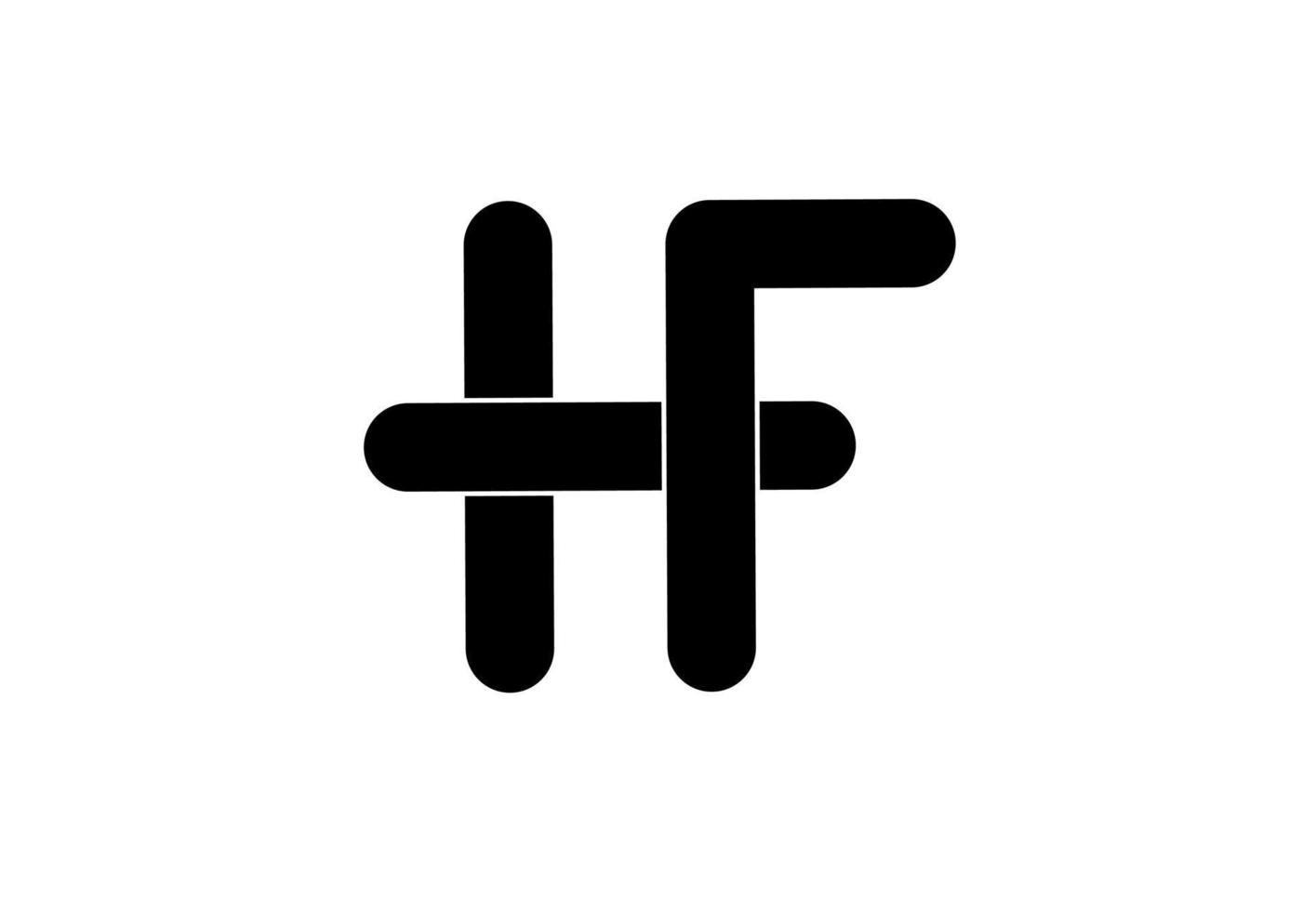 hf fh hf beginletter logo geïsoleerd op witte achtergrond vector