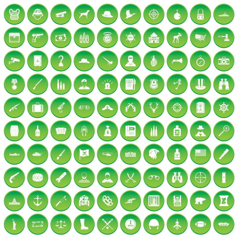 100 opsommingstekens instellen groene cirkel vector