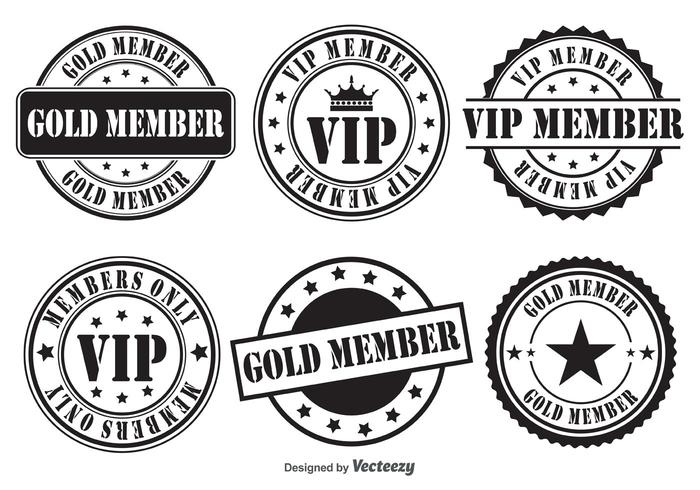 Vip retro vector badges