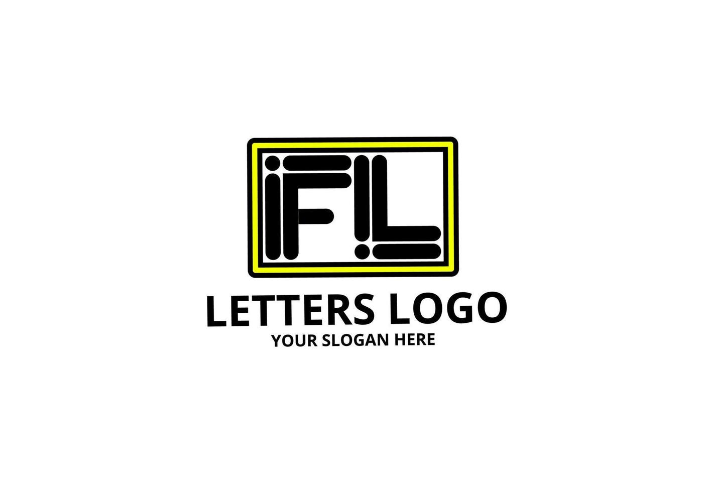 fl lf fl initial lettet logo vector