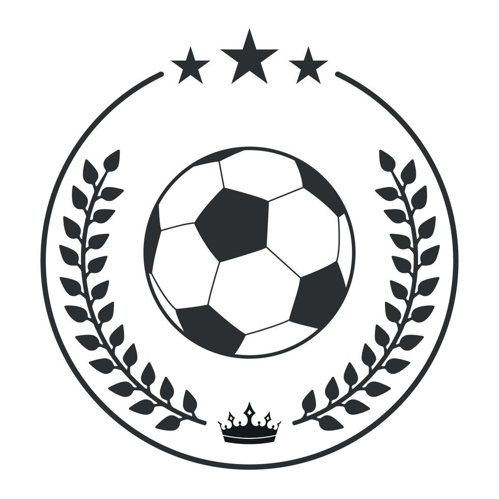 illustratie logo voetbal met lauwerkrans en kroon vector