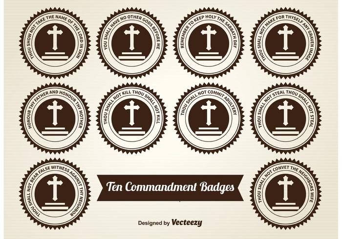 Tien Commandment Badges vector