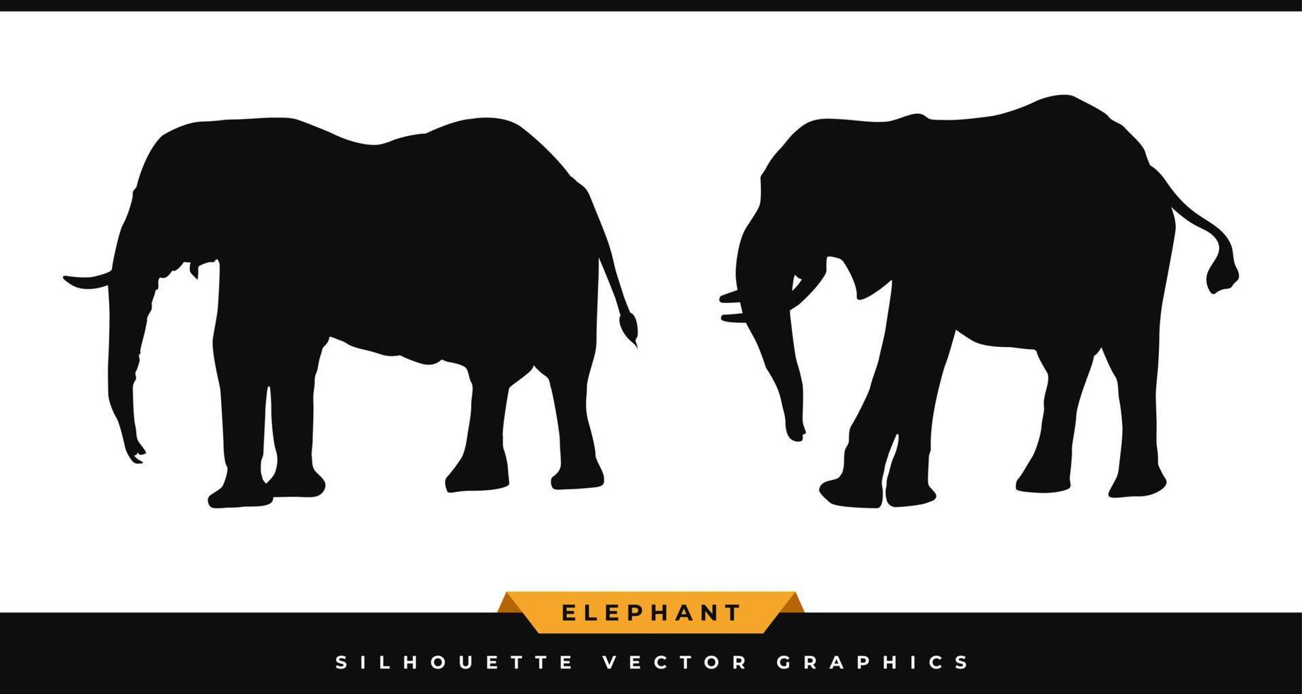 olifant silhouet. silhouet olifant, geïsoleerd op een witte achtergrond. zwarte olifant pictogram, grote dieren in het wild zoogdier illustratie vector, lasersnijden pad. vector