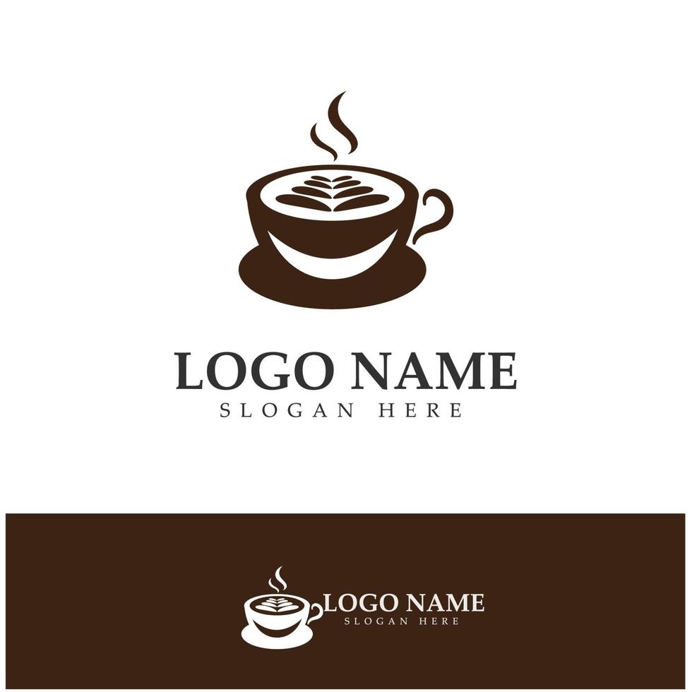 koffiekopje logo sjabloon vector pictogram illustratie ontwerp