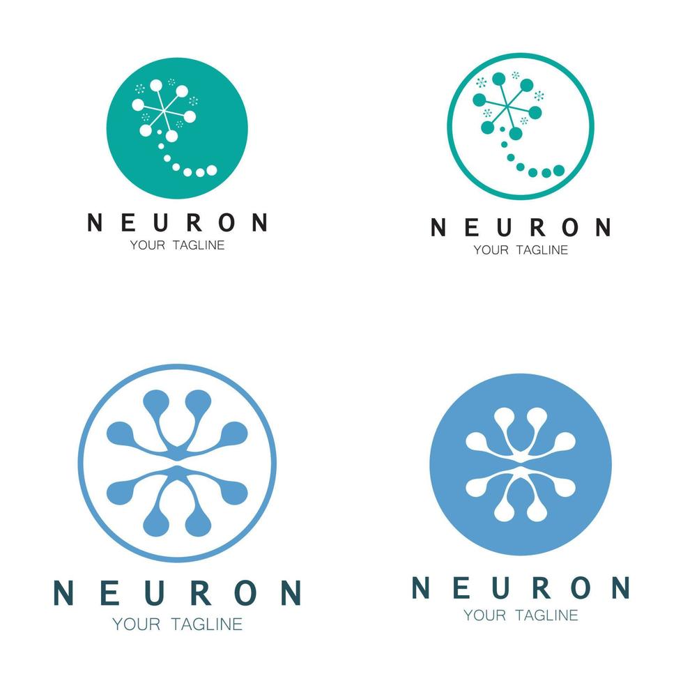 neuron logo of zenuwcel logo ontwerp, molecuul logo illustratie sjabloon icoon met vector concept