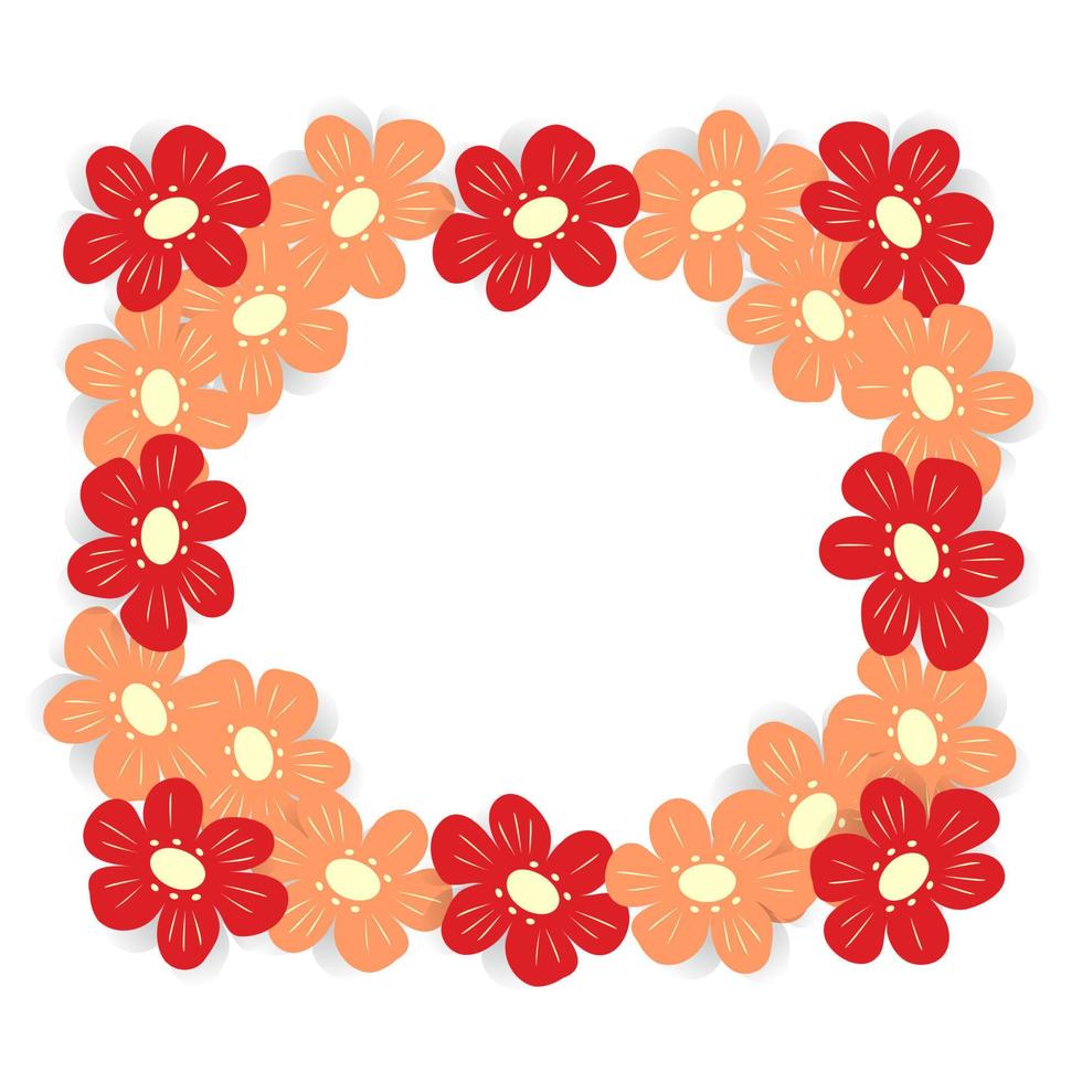 abstracte rechthoekig frame met een afbeelding van bloemen in trendy roze kleur. kopieerruimte. sjabloon. levensstijl. vector