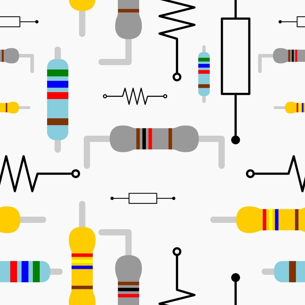 bewerkbare vector van weerstand illustratie symbool naadloze patroon voor het maken van elektronische of elektrische gerelateerde achtergrond