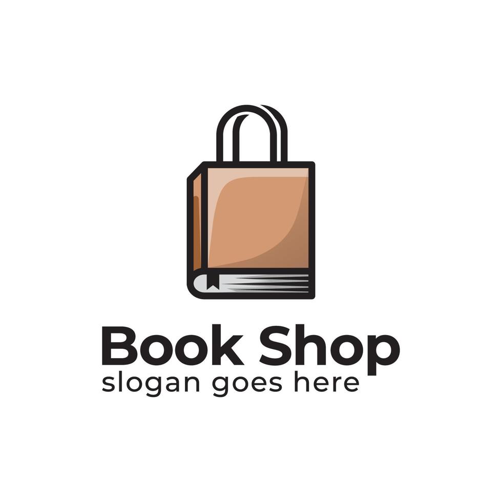 platte logo's van boekwinkel of winkel, bibliotheek, schoolhulpmiddelen logo symbool pictogram ontwerp vector