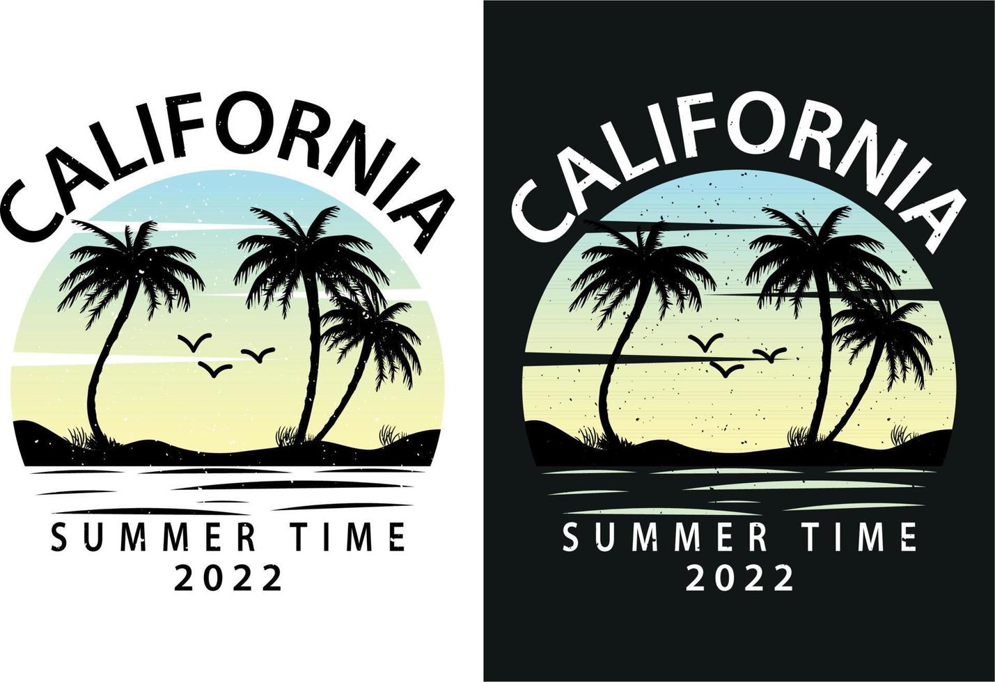 Californië zomertijd 2022 tshirt ontwerp vector