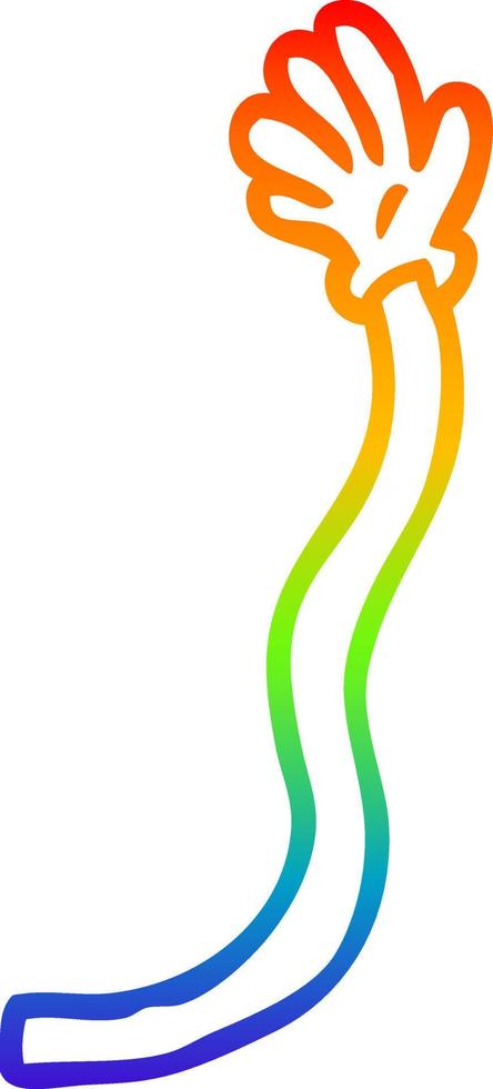 regenboog gradiënt lijntekening cartoon retro handgebaren vector