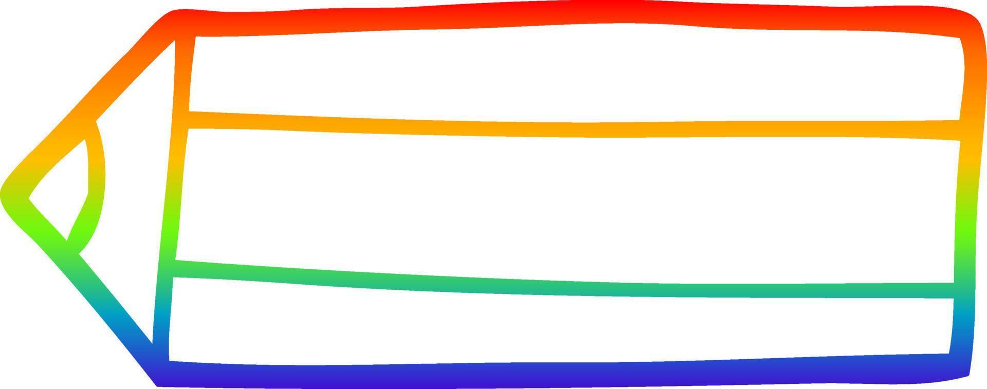 regenbooggradiënt lijntekening cartoon kleurpotlood vector
