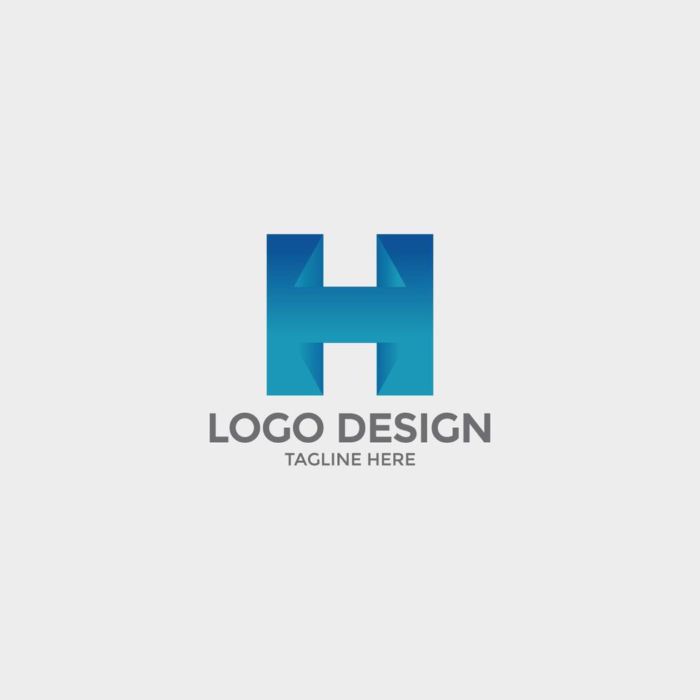 h brief typografie logo ontwerpconcept vector