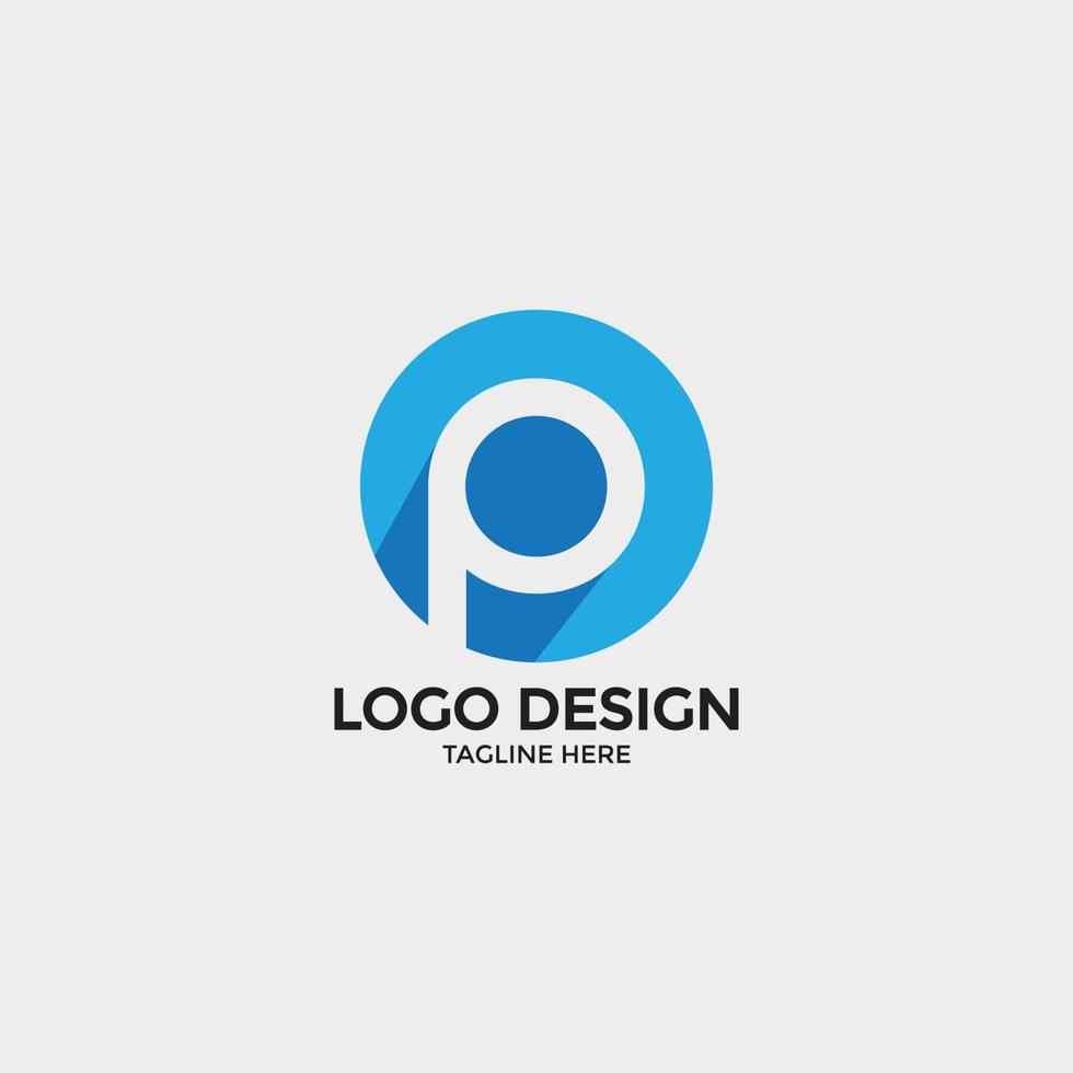 p brief typografie logo ontwerpconcept vector