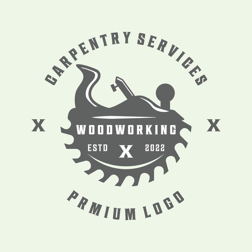 hout service vintage pictogram logo minimalistische vector illustratie ontwerp