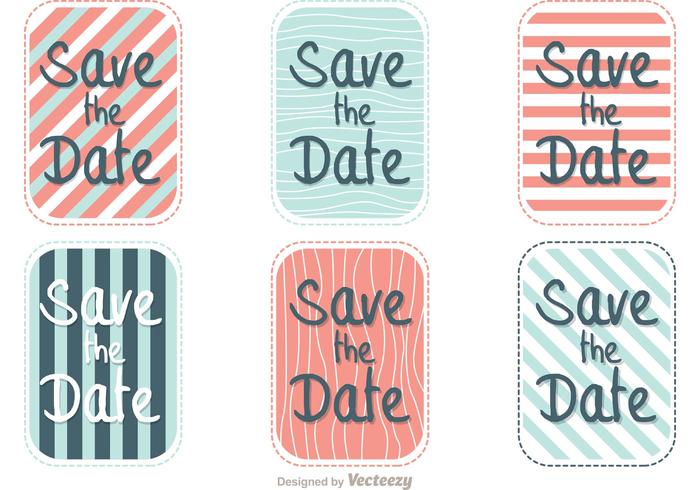 Gestreepte Save The Date Vector Pack