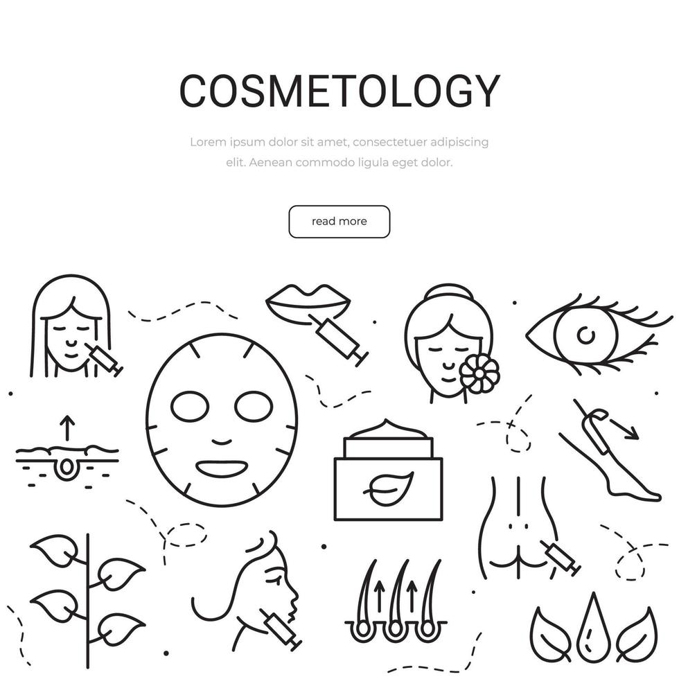 set cosmetologie thema-items. sjabloon voor spandoek. vector