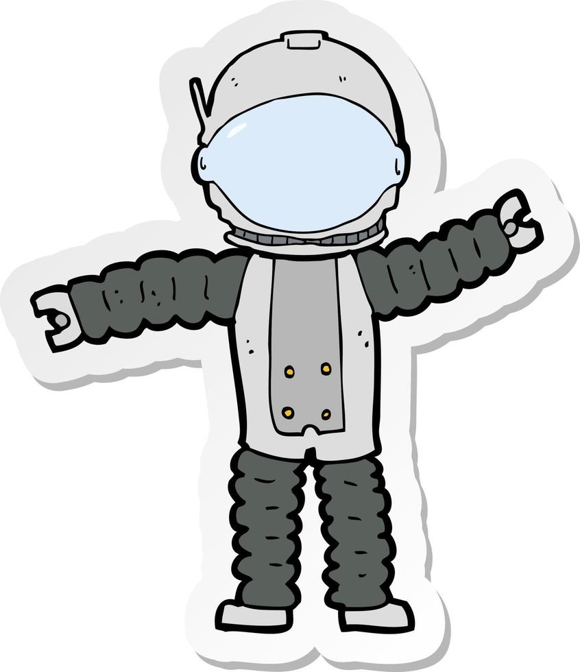 sticker van een cartoonastronaut vector