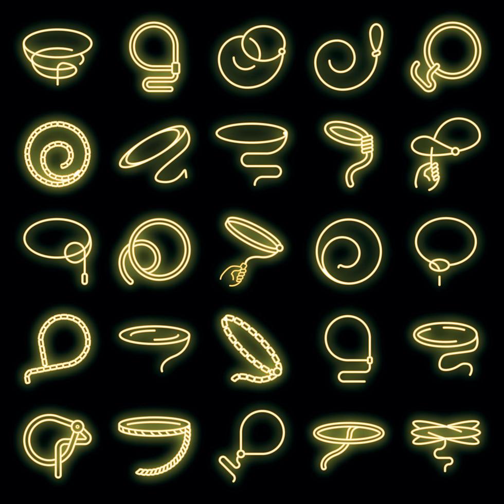 lasso pictogrammen instellen vector neon