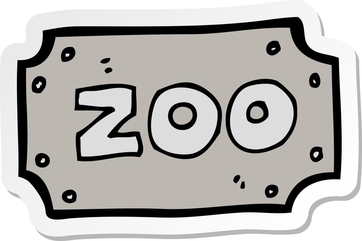 sticker van een tekenfilm uit een dierentuin vector